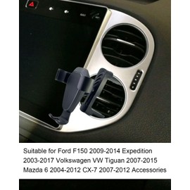 SEYUGOPTI Car Cell Phone Holder Mount for Ford F150 2009-2014 Expedition 2003-2017 Volkswagen VW Tiguan 2007-2015 Mazda 6 2004-2012 CX-7 2007-2012 - 360° Rotation, Secure Vent Grip