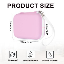 PATIKIL Label Maker Case for D30 D35 M02 Label Maker Machine, 2 Pcs EVA Travel Label Printer Case for Sticker Storage Holder Tape Paper Roll, Pink