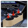 ZIMISI Car Cup Holder, Leather Front Console Gap Filler Organizer