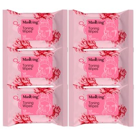 MasKing Toning Wet wipes for Face | Infused with Aloe vera and Vita-E | Multi combo pack of 6 | 10 pulls in each pack