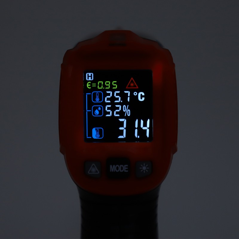 Infrared Thermometer Sound Light Alarm Color LCD Screen Non Contact