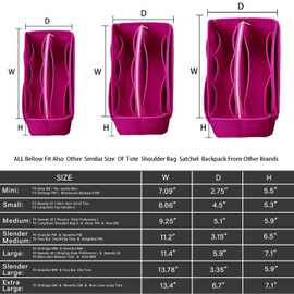 ZTUJO Purse Organizer Insert, Felt Bag Organizer with Metal Zipper, Handbag & Tote Shaper, For Speedy Neverfull Tote, 7 Sizes(Large, Rosy)