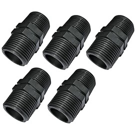 AERZETIX - C51976 - Set of 5 - Double Nipple with Plastic Thread Connection - Double Thread Male/Male - 3/4" x3/4" - PN10 Bar - Fittings Compression Connection for Screwing in