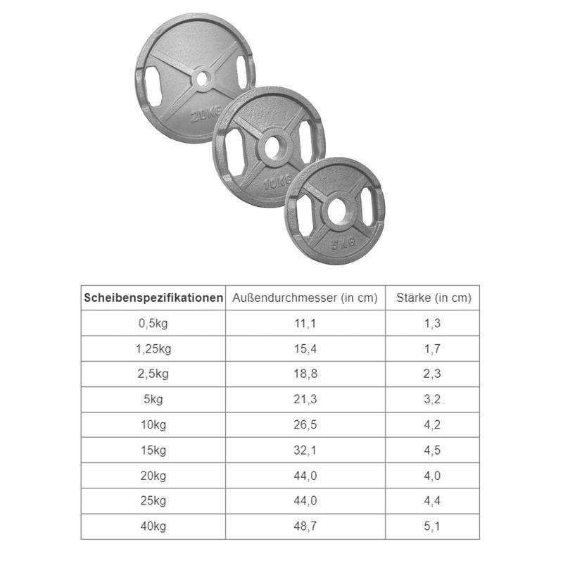 POWER EXTREME Cast Iron Weight Plates with 2 Grip Holes,