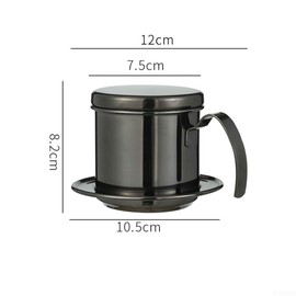 Vietnamese Coffee Filter, Stainless Steel Coffee Mocha Dropper, Coffee Dripper Filter, Reusable Coffee Filter, Coffee Filter Set (Black)
