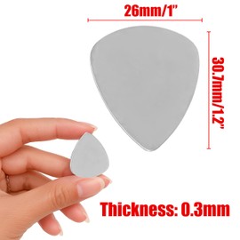 100PCS Metal Guitar Picks Stainless Steel Guitar Picks – 0.3mm Thickness Silver Tone Plectrums for Musical Instrument, Electric Guitar, Bass, Ukulele – Bulk Pack – New