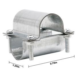 5 Sets 1¼" Greenhouse Cross Grid Pipe Connector Clamps, 32mm Purlin Bracket, Galvanized Steel Chain Link Fence Clamps, Steel Hothouse Pipe Fitting Clip with Bolts and Nuts (32mm)