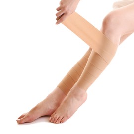 Asical Band (Bonus: Dedicated Pouch) For Swelling and Fatigue of Your Feet ASICAL BAND Wrap Compression Socks (General Medical Devices), nude beige