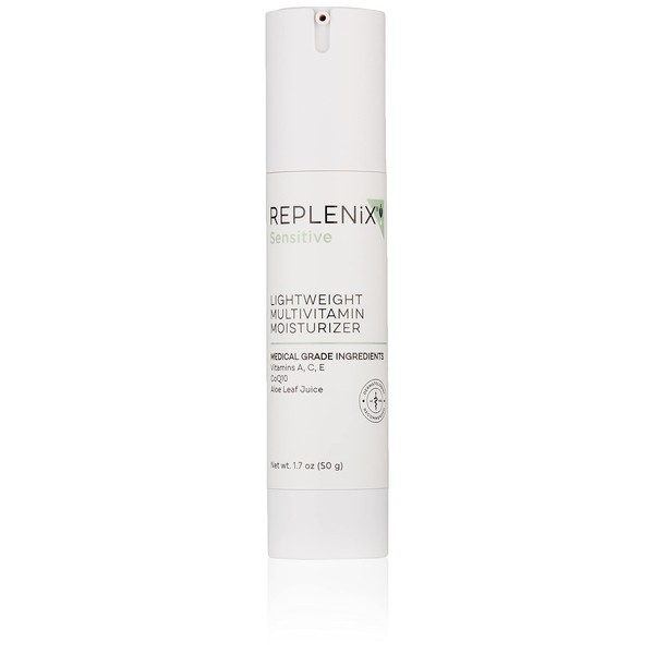 Replenix Lightweight Multivitamin Moisturizer - Medical Grade Face Lotion for Sensitive Skin, Hydrating and Soothing, Reduces Redness, 1.7 oz.