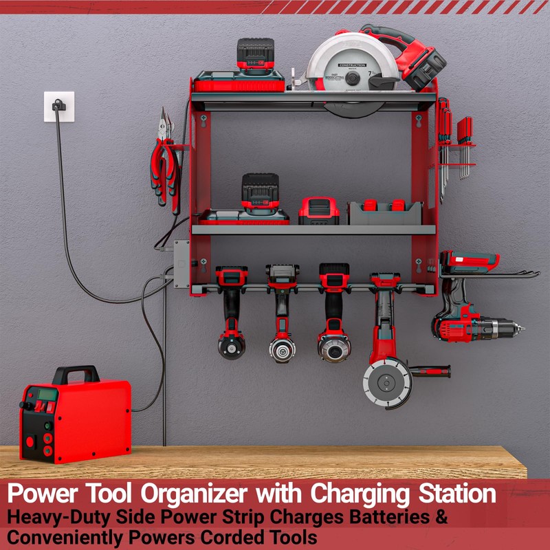 YYR Power Tool Organizer Wall Mount with Charging Station, Cordless