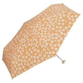 Wpc. 3405-303-002 Rain Umbrella, Cutting Flower, Mini, Orange, Folding Umbrella, 19.7 inches (50 cm), Unisex, For Rain or Shine, Flowers, Small Floral Print, Retro, Storage Case, Pouch Type, Stylish,