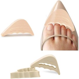 2 Pairs Soft Sponge Half Insoles, Reusable Big Toe Plug Foot Brace Pads Adjustable Shoe Filler Unisex Shoe Inserts (Beige, One size)