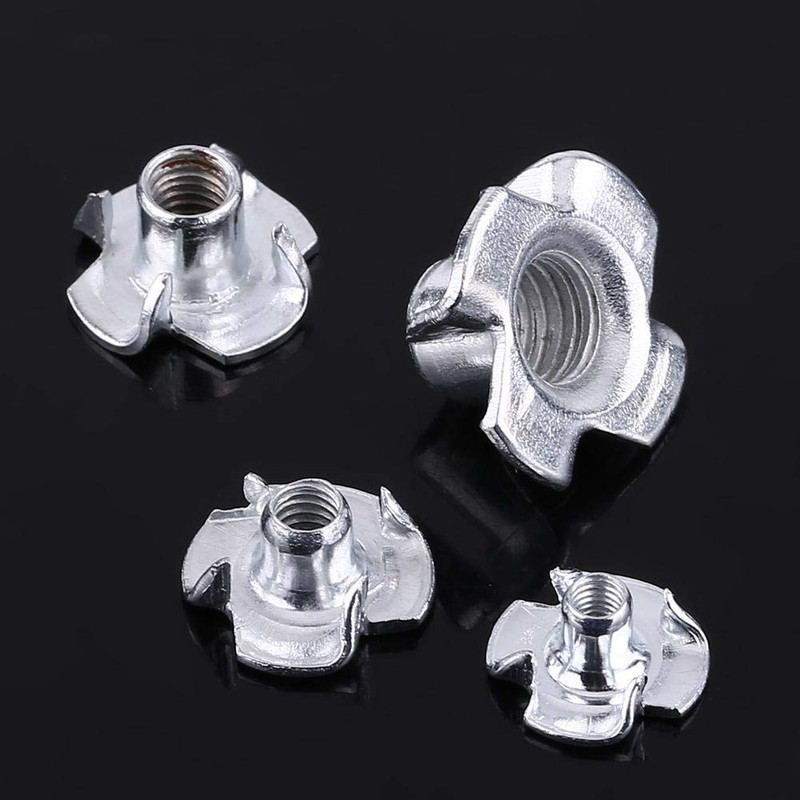 Eujgoov 4 Prong Zinc Plated Carbon Steel T Nuts for