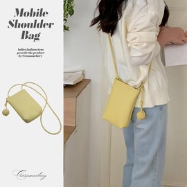 Cross Marberry CY108 Women's Smartphone Shoulder Bag, Crossbody Charm, Small, Lightweight, Cute, Portable, Gusseted, yellow
