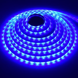 iNextStation Blue LED Strip Light, 16ft/5M 2835 SMD 300 LEDs 12V Flexible Waterproof LED Tape for Bedroom Kitchen Cabinet Wardrobe TV(NO Power Supply/Plug)