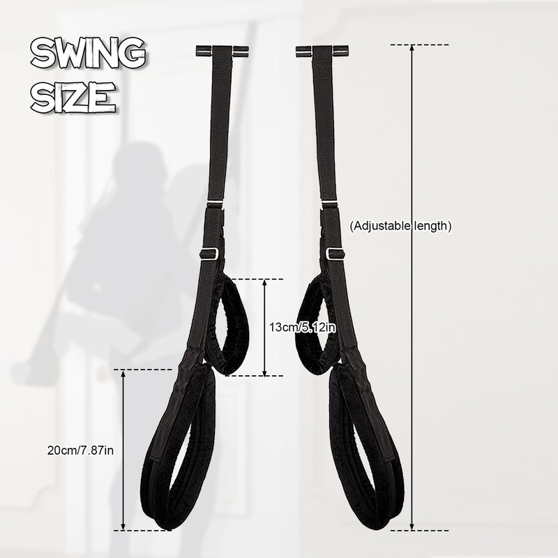 JK05-SS Black Nylon Hold up to 330Ibs Hanging Doorway Swings