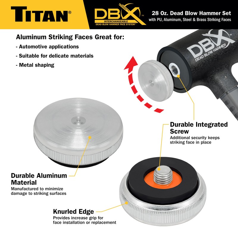 Titan DBX 63634 28oz Dead Blow Hammer Set with Interchangeable