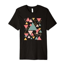 Geometric Triangle Pattern Modern Art Design Vintage Color Premium T-Shirt