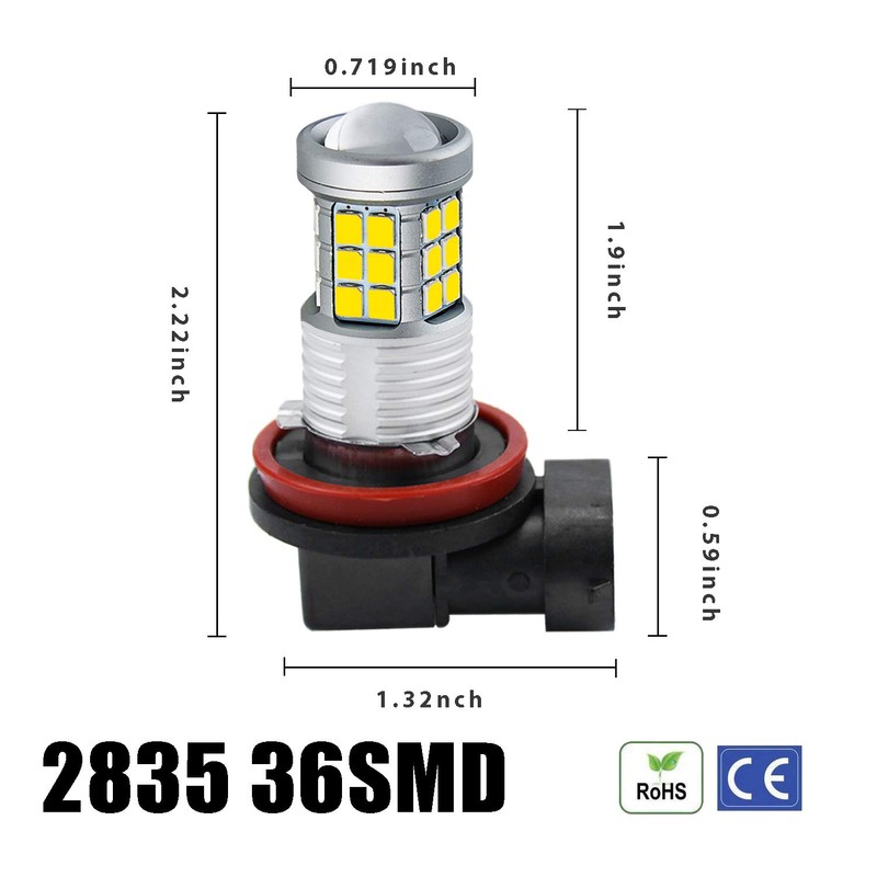 KISLED Super Bright 3000lm H8 H11 LED Fog Lights Bulbs
