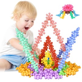 FALDAA 300pcs Building Block Kids STEM Toys Educational Building Toys Discs Sets Interlocking Solid Plastic for Preschool Kids Boys and Girls Aged 3+ Kids Toys