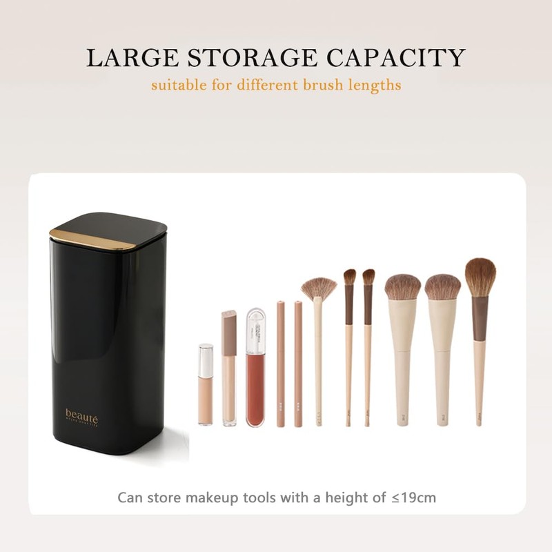 Makeup Brush Case, Elevating, 4 Divided Storage, Waterproof, Dustproof, Height