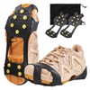 JSHANMEI Ice Snow Grips Traction Cleats, 10 Steel Studs, Black-Medium