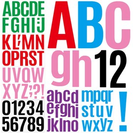 27 Sheets 310 Pieces Large Letter Stickers 4 Inch Alphabet Letter Self Adhesive Poster Letters and Numbers for Bulletin Boards Classroom Decor(Colorful)