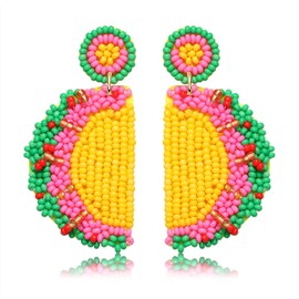 BVGA Cinco De Mayo Beaded Earring Fiesta Earrings for Women Sombrero Dangle Earrings for Women Mexcian Holiday Gift (Taco Tuesday)