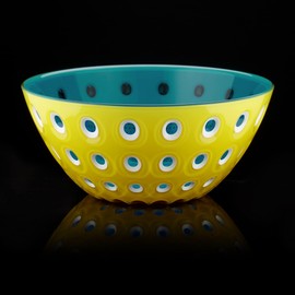 Guzzini Le Murrine 9" Bowl - Yellow & Blue - 3 Color Technology | Chip Resistant & Unbreakable, Reusable, BPA-Free | Cereal, Soup, Fruits - Mixing Bowl for Kitchen Ingredients