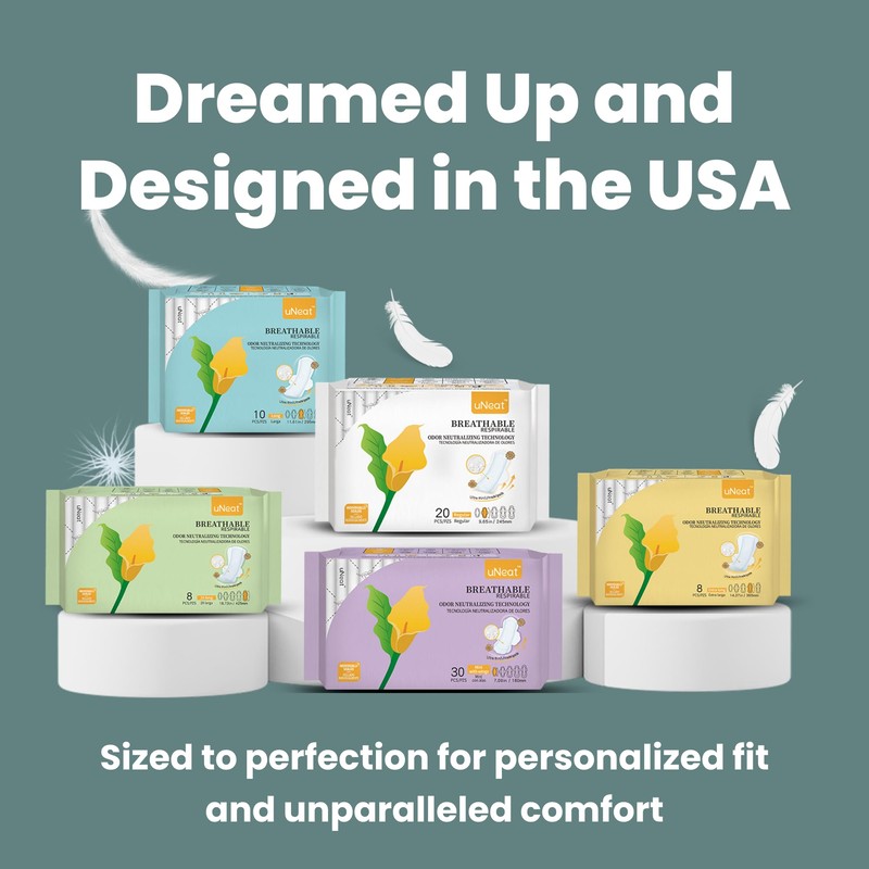 uNeat Regular with Wings Ultra-Thin Sanitary Pads for Women and
