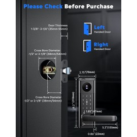 CAMCAMP Smart Lock with Camera & Handle Fingerprint Keyless Door Lock WiFi APP Control