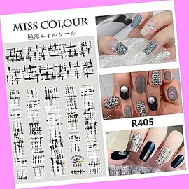 Scottish Tartan Pattern Woolens Cloth Fabric Patterns 3D Nail Sticker R405 for Nails Design Nail Art Stickers Decals Supplies Manicure Tips Sticker Colorful for Nail Decorations