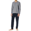 Schiesser Men's Long Pyjamas with Button Placket - Nightwear Set,