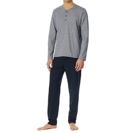 Schiesser Men's Long Pyjamas with Button Placket - Nightwear Set, Midnight blue_182515, 50