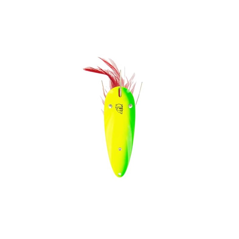Dardevle - Anzuelo de Pesca Weedless - Chartreuse/Green Stripe -