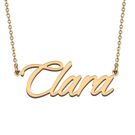 HUAN XUN Name Necklace for Girls Clara Meaningful Jewelry Gifts Ideal for New mom