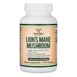 Double Wood Hongo Melena De Len 500 Mg 120 Capsulas Sabor Sin Sabor Cpsulas De Lions Mane Mushroom Suministro De Dos Meses Apoya La Neurognesis Y El  