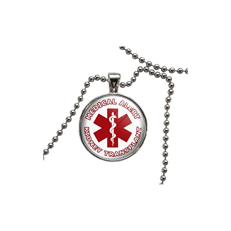 Medical Alert Kidney Transplant Pendant Necklace
