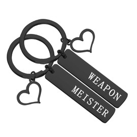 bobauna Geek Set Keychain Soul Eater Inspired Anime Jewelry Gift For Couple Best Friend(WeaMei KS-black