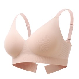 Momcozy Coolfit T-Shirt Bra for Women, Comfortable Wireless Everyday Seamless Bras with Semi-Fixed Pads and Jelly Strip