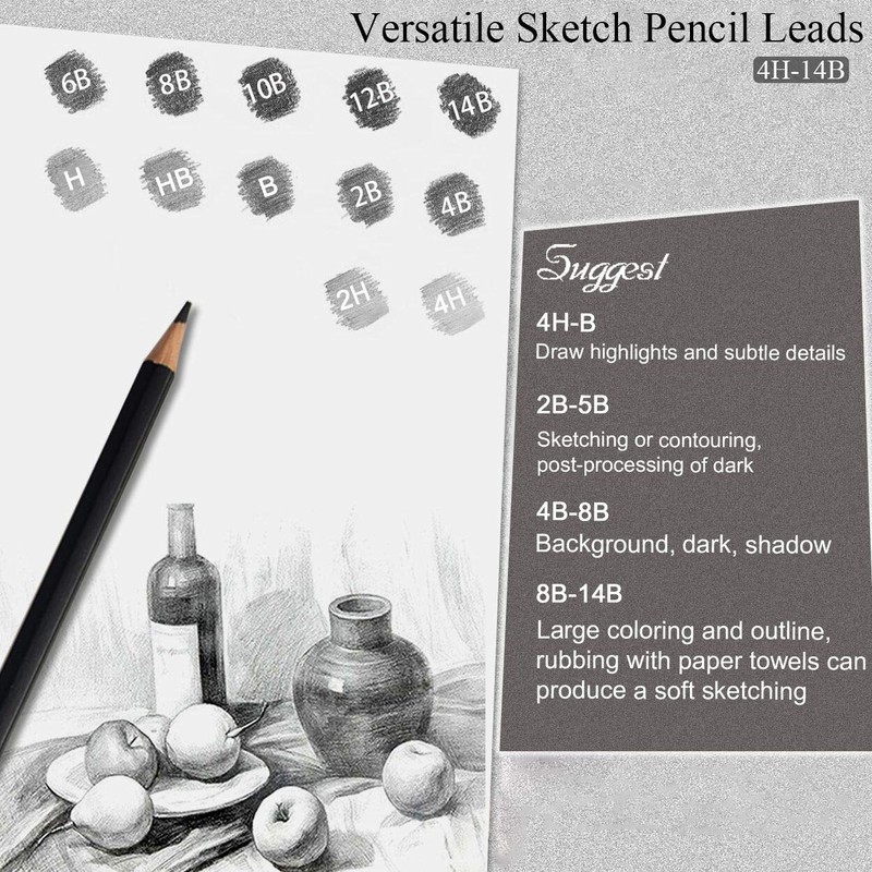 Surcotto Drawing pencils, professional sketching pencils set for beginner, artist