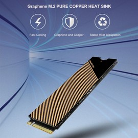 Kit de Disipador Térmico de Grafeno de Cobre para SSD M.2, Refrigeración a 20 ℃, Fácil Instalación, Diseñado para SSD M.2, con 20 Almohadillas de Silicona y 10 Cintas Adhesivas