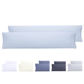 Todocama Pair of Pillow Cases Extra Soft Microfiber Hypoallergenic Pillow Cases 2-150x40cm Light Blue