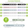 NEARPOW Organizador de Cables Ajustable, Bridas de Silicona Reutilizables y