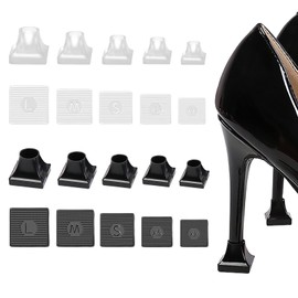 SooGree High Heel Cap Protectors & Heel Repair Caps Covers (10 Pairs Square Type) for High Heel Shoes Women,Anti-Slip and Protecting from Bricks & Cracks