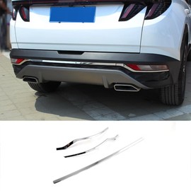 KELEIMAI Car Accessories Fit for Hyundai Tucson 2024 2023 2022 Rear Fog Light Bumper Strip Protector Cover Trim (Chrome) 3PCS ABS