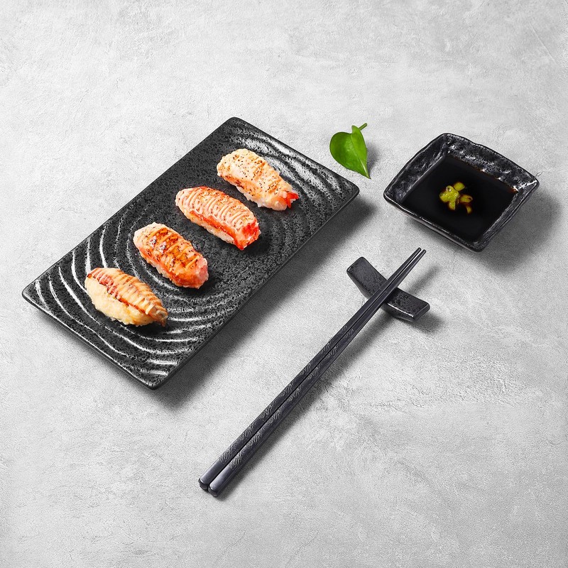 Youda Sushi Plate Set, 8 Piece Japanese Style Ceramic Sushi