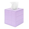 Purple Square Tissue Box Cover – Modern Leather Cube Facial