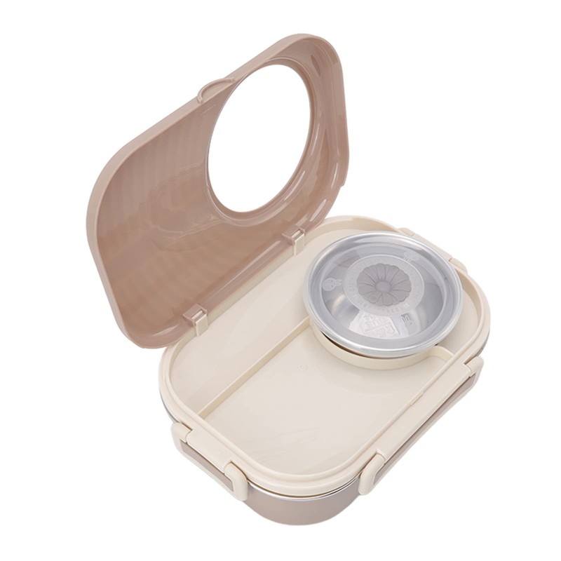 1450ml Lunch Box, Stainless Steel Compartment Insulated Lunch Box, Double