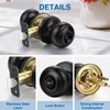 Sopoby Privacy Door Knob, 5 Pack Matte Black Round Keyless